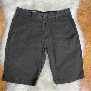 Volume Stone Casual Flat Front Chino Shorts Grey